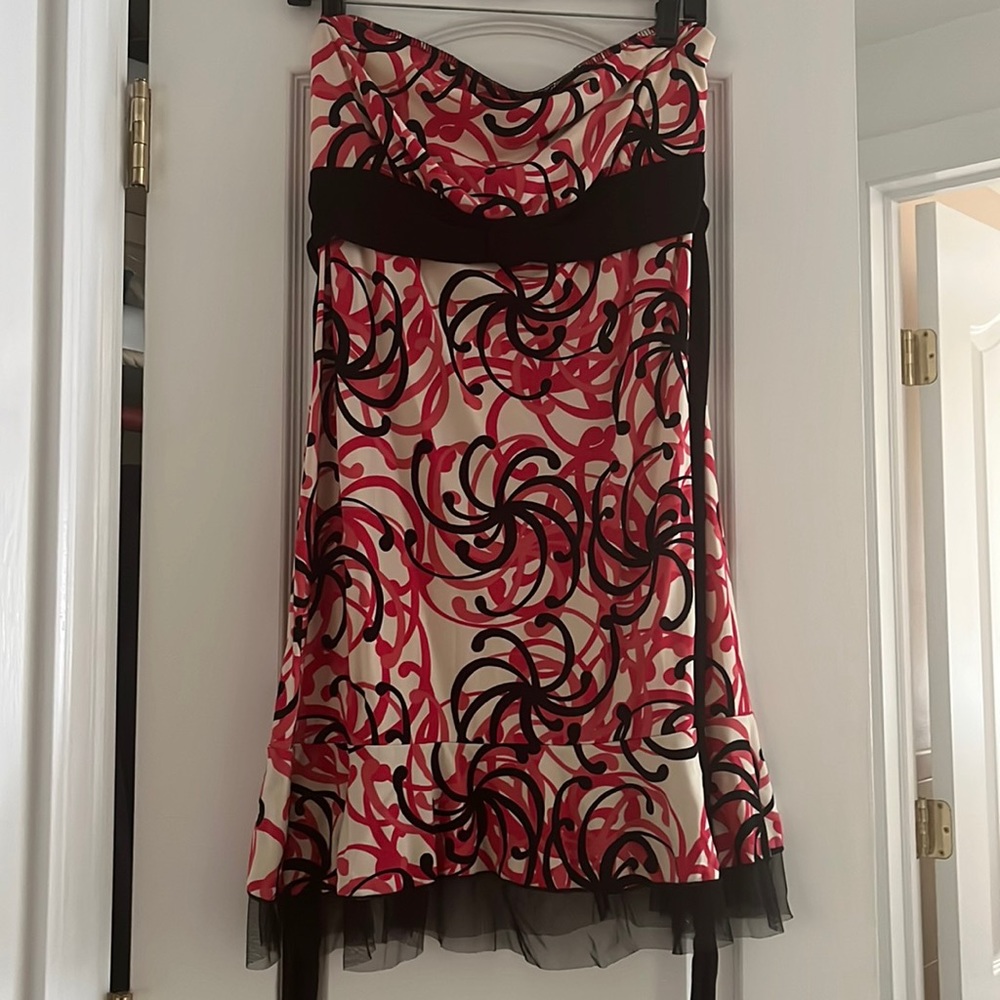 Strapless multi color dress